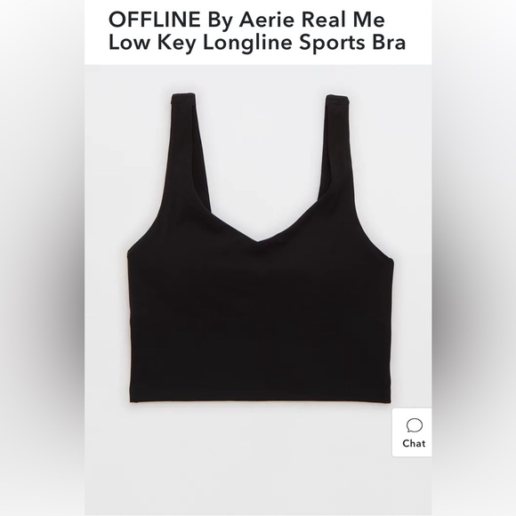 Aerie Real Me Lowkey Longline Sportsbra, black, M - Picture 4 of 8
